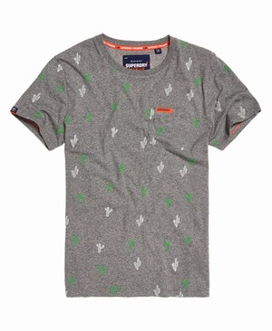 Superdry All Over Print Lite Rövidujjú Férfi Pólók Szürke | VITNH9841